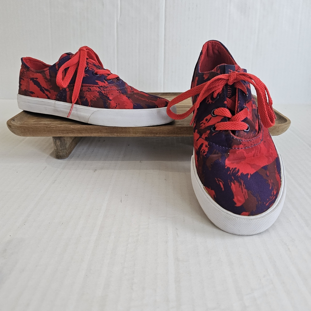 Supra Sneakers Size 7 Red Tie Dye Low Lace Up